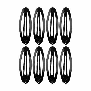 Набор зажимов для волос Titania Oval Medium контурные, черные, 8 шт (7888 B)