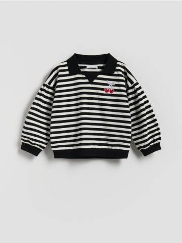 Reserved - Блузка з коміром - чорний - 417FT-99X