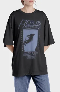Женская черная футболка Черный XS Replay W3399 .000.23792GD