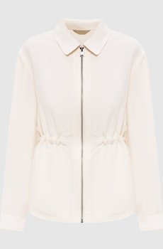 Куртка цвета айвори с леном