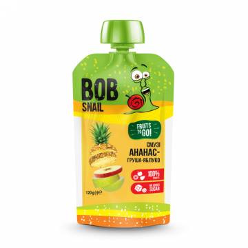 Смузи Bob Snail Ананас-груша-яблоко, 120 г Смузи Bob Snail Ананас-груша-яблоко, 120 г
