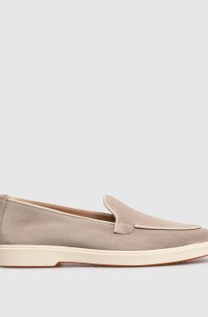 Бежевые замшевые лоферы
