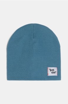 Бавовняний капелюх-біні з нашивкою - темно-синій