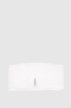 Белая маска для сна из шелка с узором