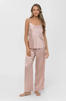 Женский пудровый шелковый топ Розовый 38 MARC&ANDRE S25-00SS215