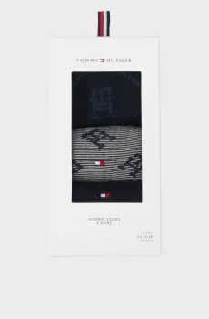 Женские носки (3 пары) TH WOMEN SOCK 3P MONOGRAM GIFTBOX Разноцветный 35-38 Tommy Hilfiger 701229863