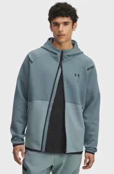 Мужское бирюзовое худи UA Unstoppable Flc FZ HD EU Бирюзовый L Under Armour 1389352-587