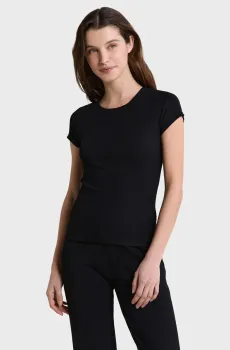 Женская черная футболка JOANI Черный M Etam 6557841