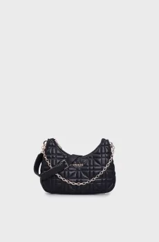 Женская черная сумка ASSIA TOP ZIP SHOULDER BAG Черный ONESIZE Guess HWQG8499180