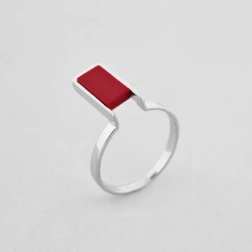 Серебряное кольцо Minimal 1841-red-16 16 Серебряное кольцо Minimal 1841-red-16 16