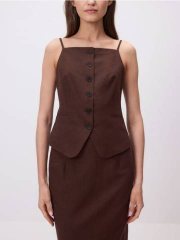 Reserved - LADIES` VEST - коричневий - 244FT-88X Reserved - LADIES` VEST - коричневий - 244FT-88X