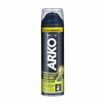 Гель 2 в 1 для бритья и умывания успокаивающий ARKO Men Shaving&Cleansing 2in1 Gel Soothing Hemp с маслом семян конопли, 200 мл Гель 2 в 1 для бритья и умывания успокаивающий ARKO Men Shaving&Cleansing 2in1 Gel Soothing Hemp с маслом семян конопли, 200 мл