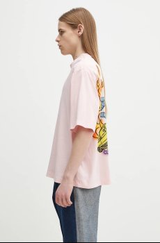 Хлопковая футболка Marcelo Burlon County Flame Boxy T-Shirt Pink Red