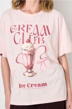 Футболка з принтом - пастельний рожевий
