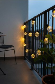 Декоративні сонячні LED-ліхтарі у формі куль - білий