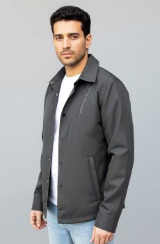 Мужская серая куртка-рубашка  DV-111-grey