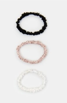 Резинки для волосся з шовком 3 pack - різнобарвний