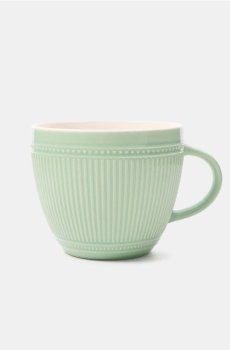 Керамічна кружка з тисненим візерунком - блідо-зелений