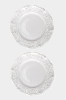 Набір із двох фарфорових тарілок 25 см з декором