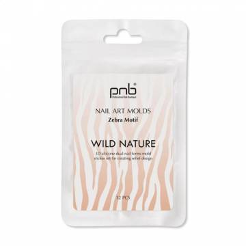 Силиконовые молды для верхних форм PNB Wild Nature Nail Art Molds Zebra Motif, 12 шт Силиконовые молды для верхних форм PNB Wild Nature Nail Art Molds Zebra Motif, 12 шт