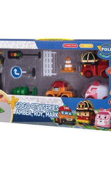 Игровой набор Robocar Poli GoGo Городская серия Эмбер, Рой и Марк, от 3 лет (ZR-913)