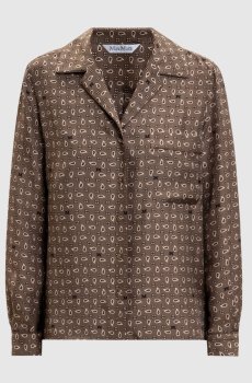 Коричневая блуза DISCO из шелка