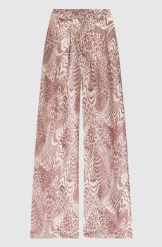 Бордовые штаны BOTO из шелка в принт