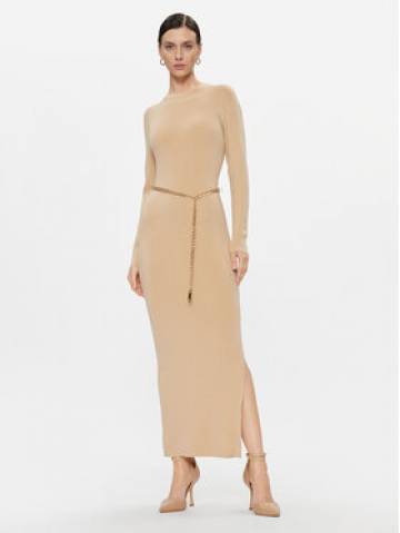 MICHAEL Michael Kors Трикотажна сукня MF381UN4VR Бежевий Slim Fit MICHAEL Michael Kors Трикотажна сукня MF381UN4VR Бежевий Slim Fit