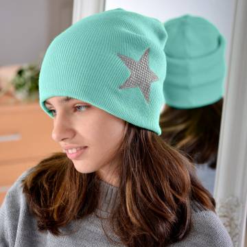 Шапки Lemanta Шапка для дівчаток колір мята (звезда серебро) Шапки Lemanta Шапка для дівчаток колір мята (звезда серебро)