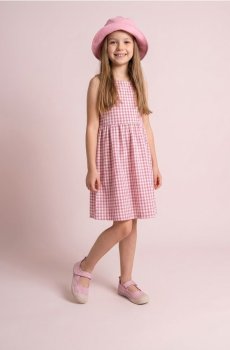 Кеди в клітинку на липучці - рожевий