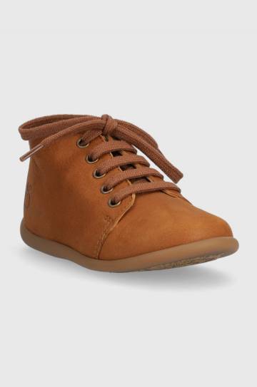 Детские замшевые полуботинки Pom Dapi цвет коричневый
