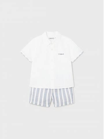 Mayoral Набір сорочка і шорти з текстилю 1248 Голубий Regular Fit Mayoral Набір сорочка і шорти з текстилю 1248 Голубий Regular Fit