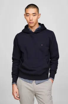 Мужское темно-синее худи FLAG LOGO Синий S Tommy Hilfiger MW0MW34266