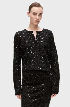Женский черный кардиган embellished Черный XS Karl Lagerfeld A4W18057