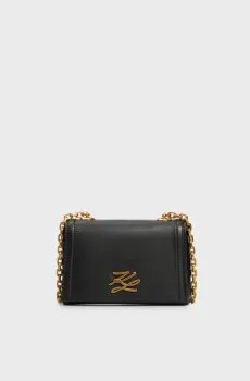 Женская черная кожаная сумка K AUTOGRAPH SM CROSSBODY Черный ONESIZE Karl Lagerfeld A1W30174