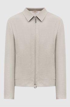 Зеленая куртка из кашемира, шелка и льна