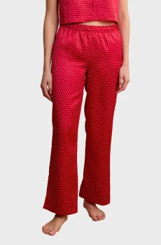 Женские красные брюки в горошек MON COEUR Красный L Etam 6558184