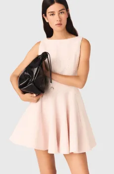 Женское пудровое твидовое платье Розовый 36 MAJE MFPRO04803_Pink