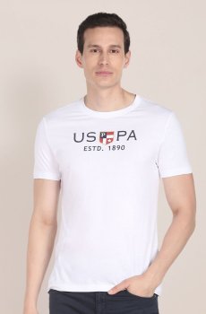 U.S. Polo Assn. Typography Printed Pure Cotton T-Shirt