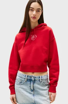 Женское красное худи RLX CRP HEART Красный L Tommy Jeans DW0DW21408