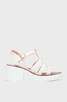 Женские белые кожаные босоножки Белый 37 Respect VS56-148006