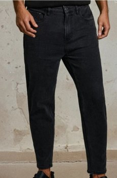 Джинси slim fit з ефектом прання - чорний