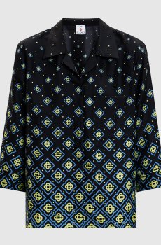 Черная блуза Degrade Monogram из шелка