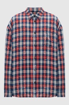 Синяя рубашка в клеточку