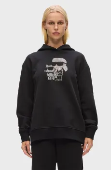 Женское черное худи ikon Черный XL Karl Lagerfeld A4W20070
