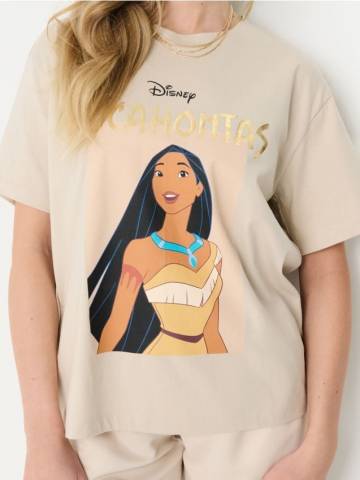 Футболка з принтом Pocahontas - нюдовий Футболка з принтом Pocahontas - нюдовий