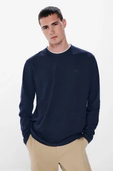 Мужской темно-синий лонгслив Синий S SPRINGFIELD 8838424