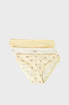 Женские трусики-слипы (3 шт) JACKIE Разноцветный XS Etam 6560328