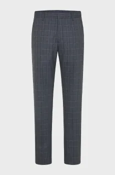 Мужские синие брюки в клетку Синий 28 Pierre Cardin 34809 - 72634
