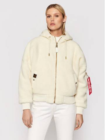 Alpha Industries Демісезонна куртка Ma-1 Os Hooded Teddy 118002 Білий Regular Fit Alpha Industries Демісезонна куртка Ma-1 Os Hooded Teddy 118002 Білий Regular Fit